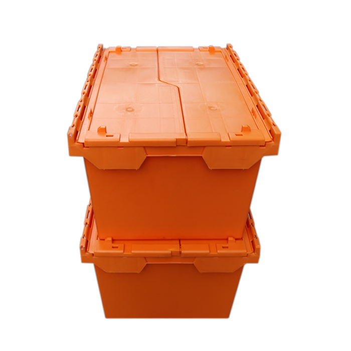 orange moving crates